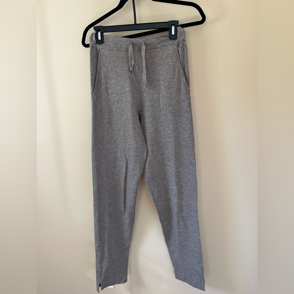 H&M Basics Wool Blend Knit Jogger Pull On Pants Size XS Lounge Leisure Brown